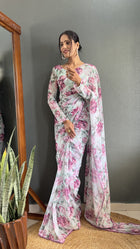 ⚜️ Ready to Wear Designer Georgette Digital Work Saree ⚜️