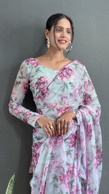 ⚜️ Ready to Wear Designer Georgette Digital Work Saree ⚜️