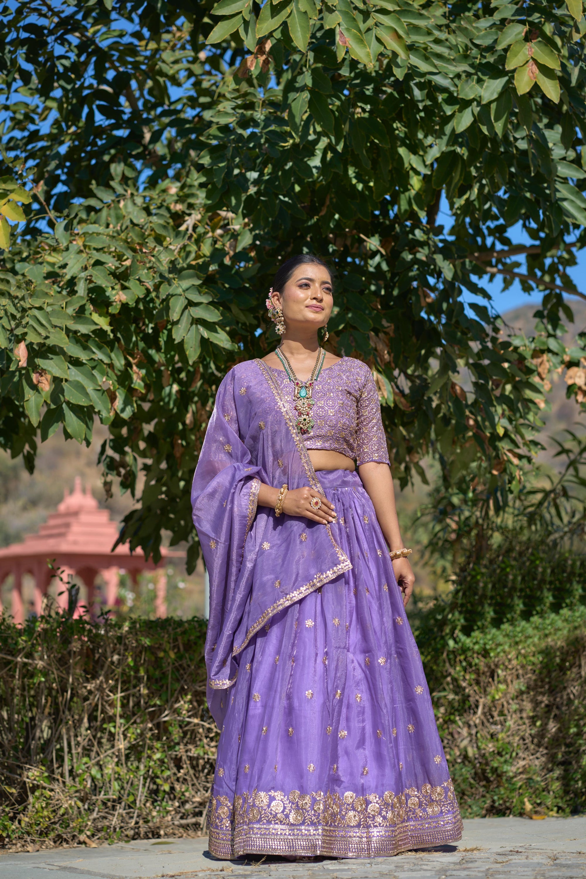 Gold Crush Purple Embroidery Lehenga👜 ✨