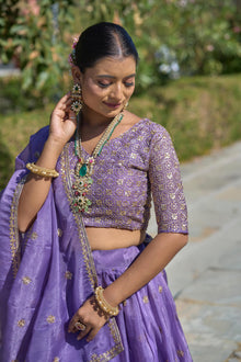 Gold Crush Purple Embroidery Lehenga👜 ✨