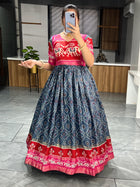 Soft Silk Bandhani Print Gowns with Foil Print 👜