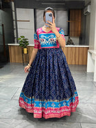 Soft Silk Bandhani Print Gowns with Foil Print 👜