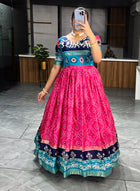 Soft Silk Bandhani Print Gowns with Foil Print 👜