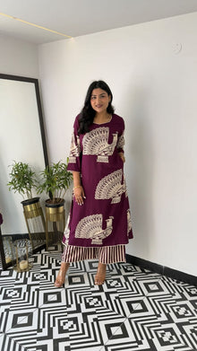 Co-ord set  Straight kurta with Pant Set with croshiaa less top and bottom