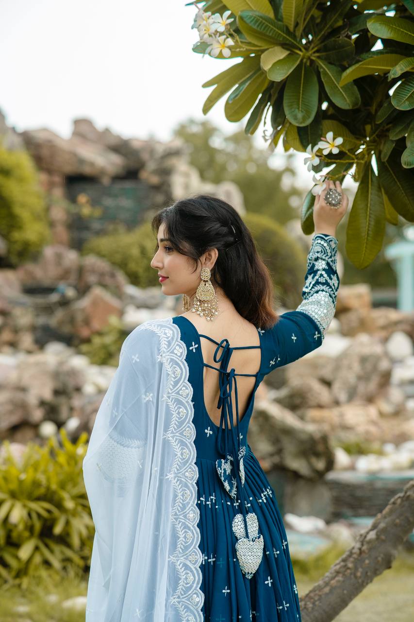 Navy Blue Anarkali Suit 👗