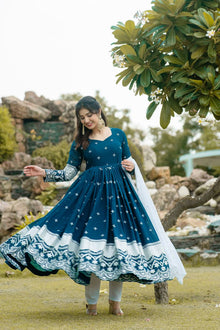 Navy Blue Anarkali Suit 👗