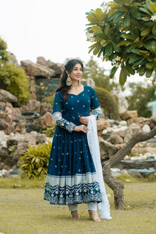 Navy Blue Anarkali Suit 👗