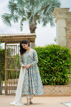 PREMIUM READYMADE  GOWN PANT AND DUPATTA SUIT SET FOR WOMENS