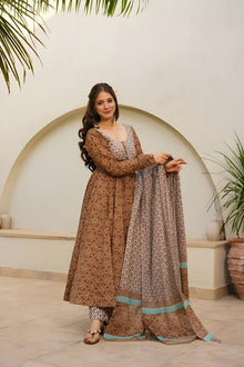 Brown Anarkali 3 PIS Suit 👗