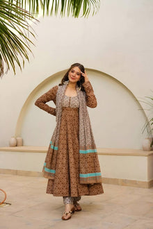 Brown Anarkali 3 PIS Suit 👗