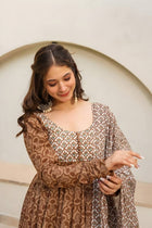 Brown Anarkali 3 PIS Suit 👗