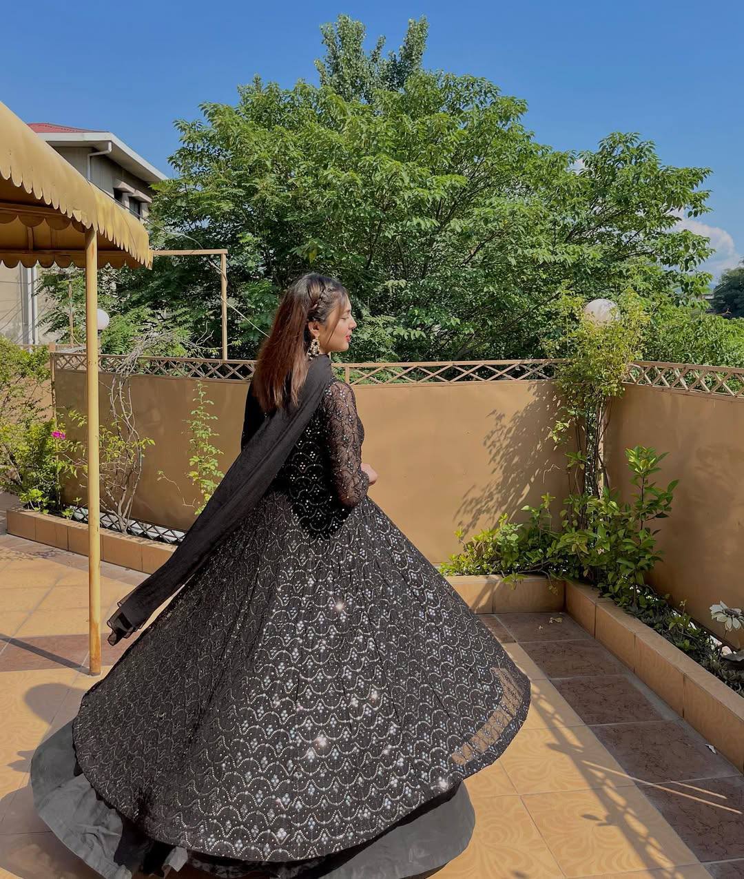 Readymade Anarkali Black 3 PIS Suit