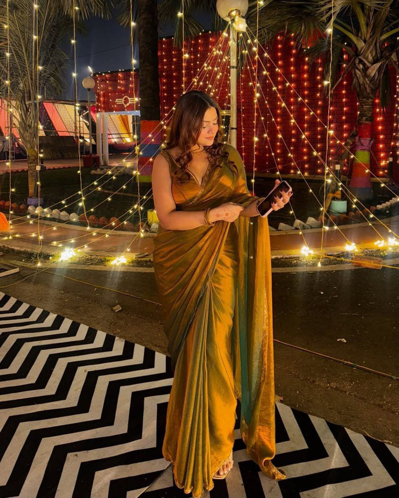 SIMARI SHINE GOLDEN SAREE🍃
