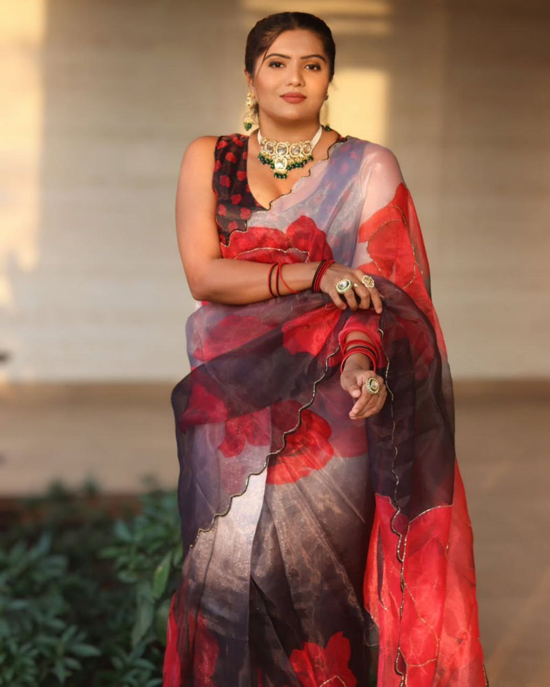 Handwork Organza Saree🍃