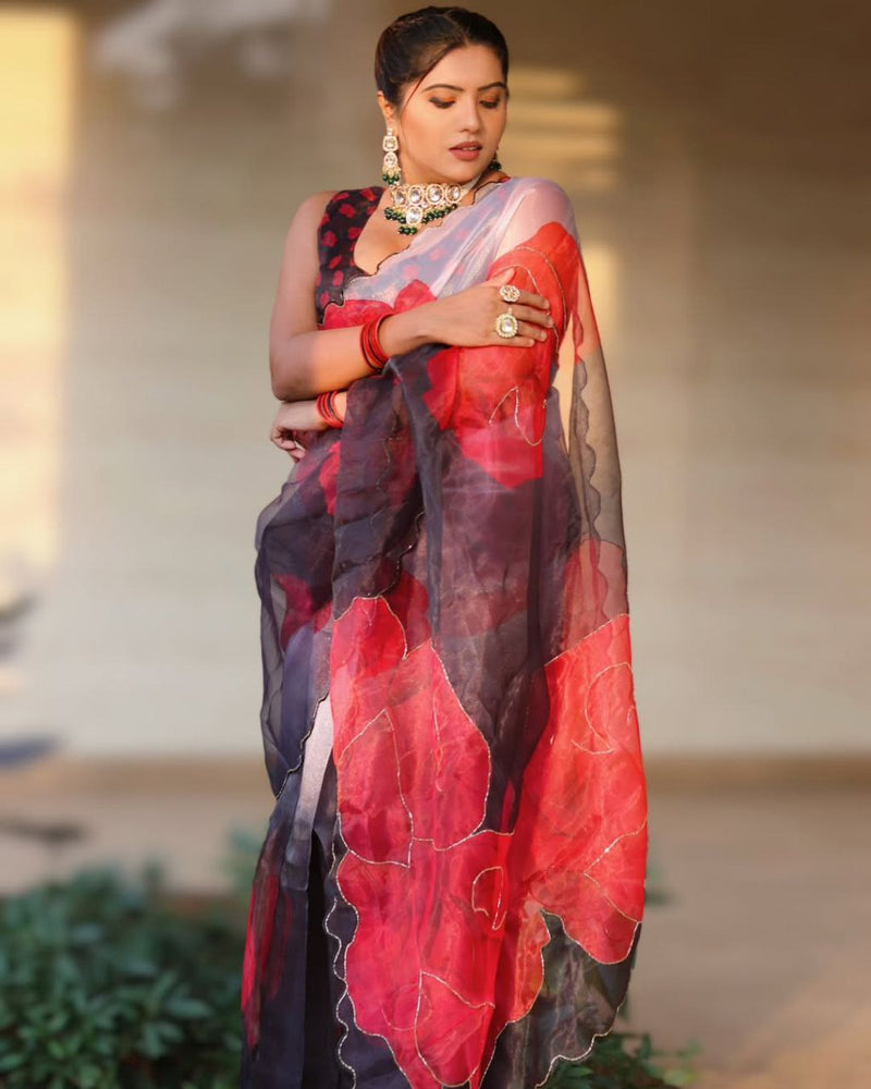 Handwork Organza Saree🍃