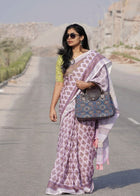 Linen With Silver Jari Patta🍃