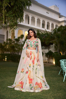 Pure Dolla Silk Chaniya Choli With Off-White Floral Design Concept