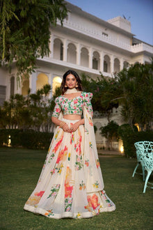 Pure Dolla Silk Chaniya Choli With Off-White Floral Design Concept