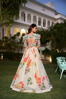 Pure Dolla Silk Chaniya Choli With Off-White Floral Design Concept