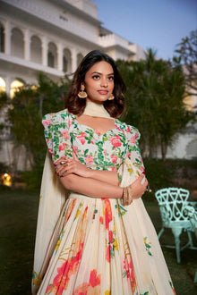 Pure Dolla Silk Chaniya Choli With Off-White Floral Design Concept
