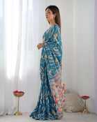 Most Amazing Chinnon Saree With Kutch Mirror Lace Border