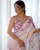 Most Beautiful Heavy Chinnon Saree With Digital Print