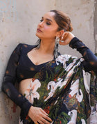 Black Flower Georgette Saree🍃