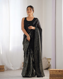 Most Beautiful and Attractive Heavy Georgette  Saree With Unstitched Blouse