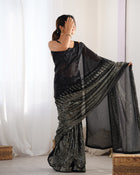 Most Beautiful and Attractive Heavy Georgette  Saree With Unstitched Blouse