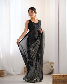 Most Beautiful and Attractive Heavy Georgette  Saree With Unstitched Blouse