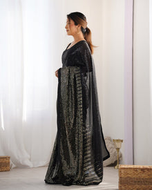 Most Beautiful and Attractive Heavy Georgette  Saree With Unstitched Blouse