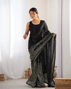 Most Beautiful and Attractive Heavy Georgette  Saree With Unstitched Blouse