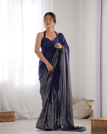 Most Beautiful and Attractive Heavy Georgette  Saree With Unstitched Blouse