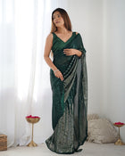 Most Beautiful and Attractive Heavy Georgette  Saree With Unstitched Blouse