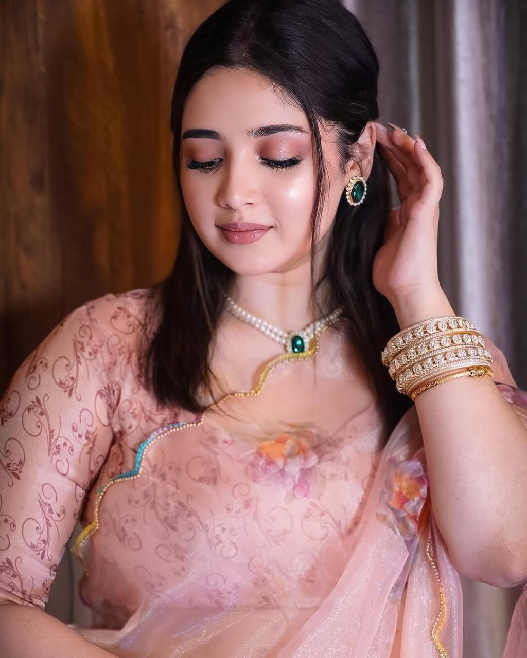 Digital handwork Organza sarees🍃