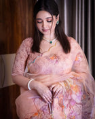 Digital handwork Organza sarees🍃