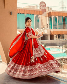 Red Party Wear Chaniya Choli