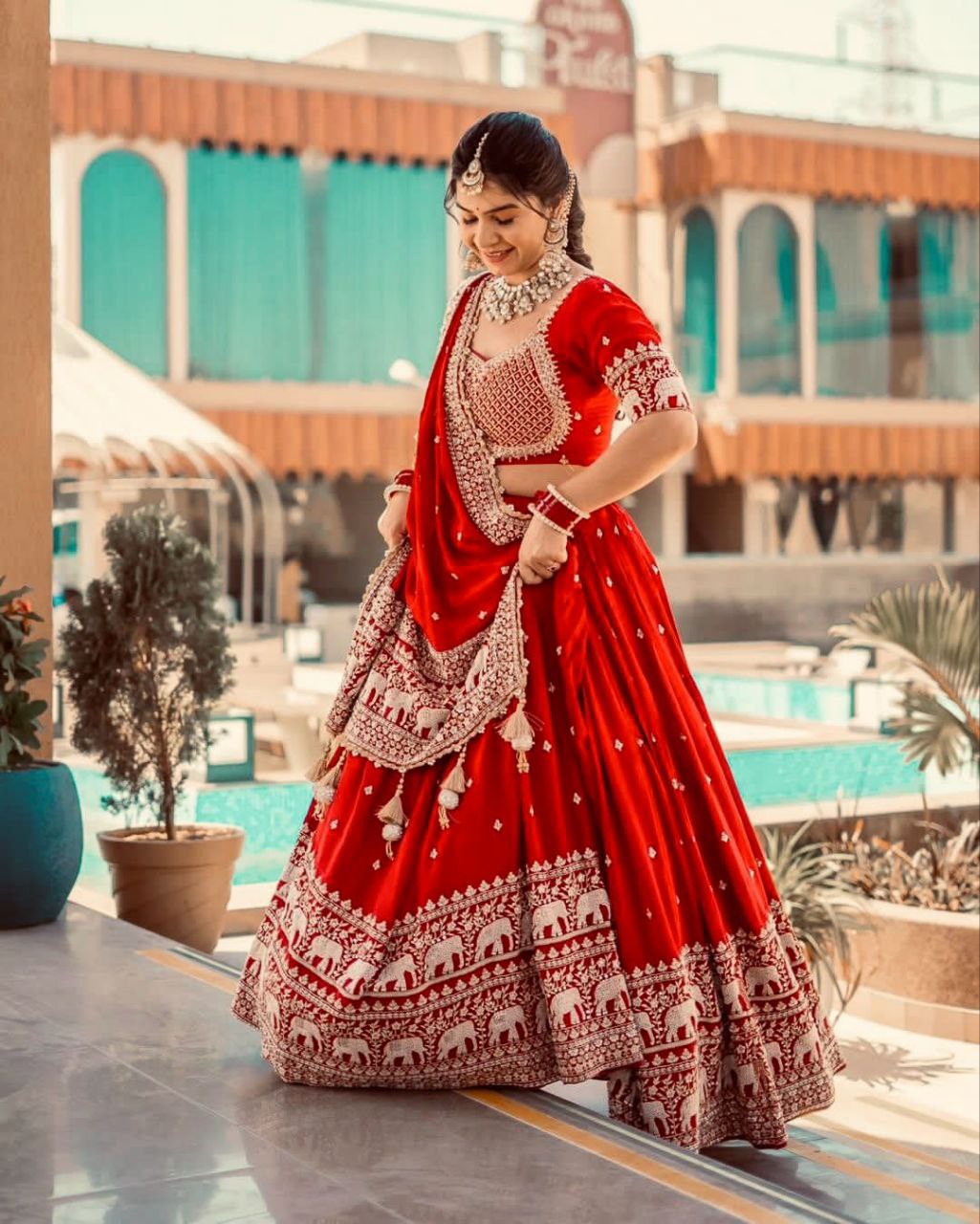Red Party Wear Chaniya Choli