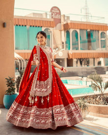 Red Party Wear Chaniya Choli