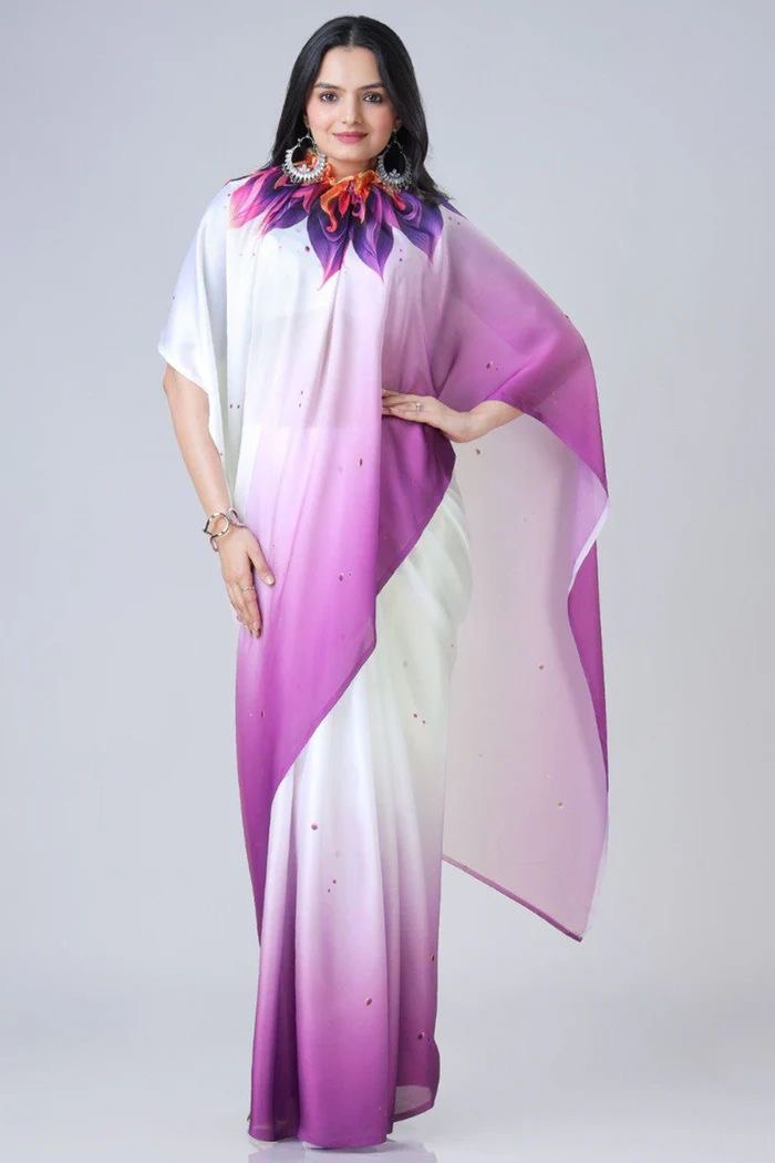 Ready To Wear Free-Hand Satin Saree👜✨