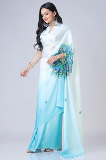 Ready To Wear Free-Hand Satin Saree👜✨