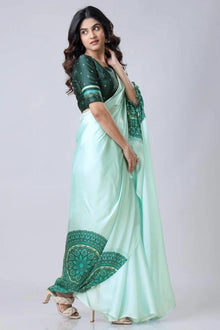 Ready To Wear Free-Hand Satin Saree👜✨