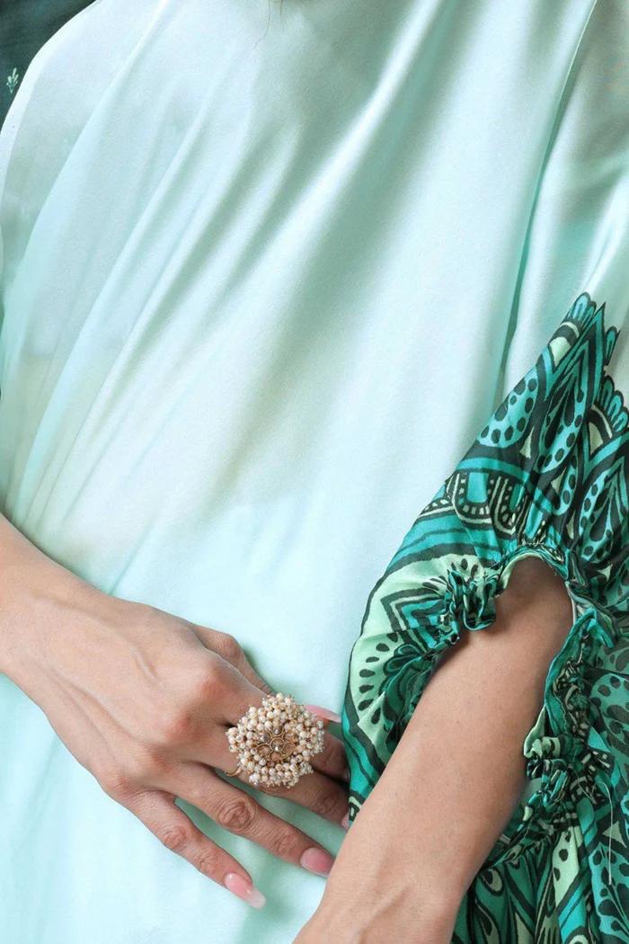 Ready To Wear Free-Hand Satin Saree👜✨