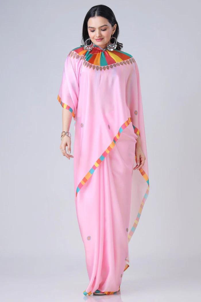 Ready To Wear Free-Hand Satin Saree👜✨