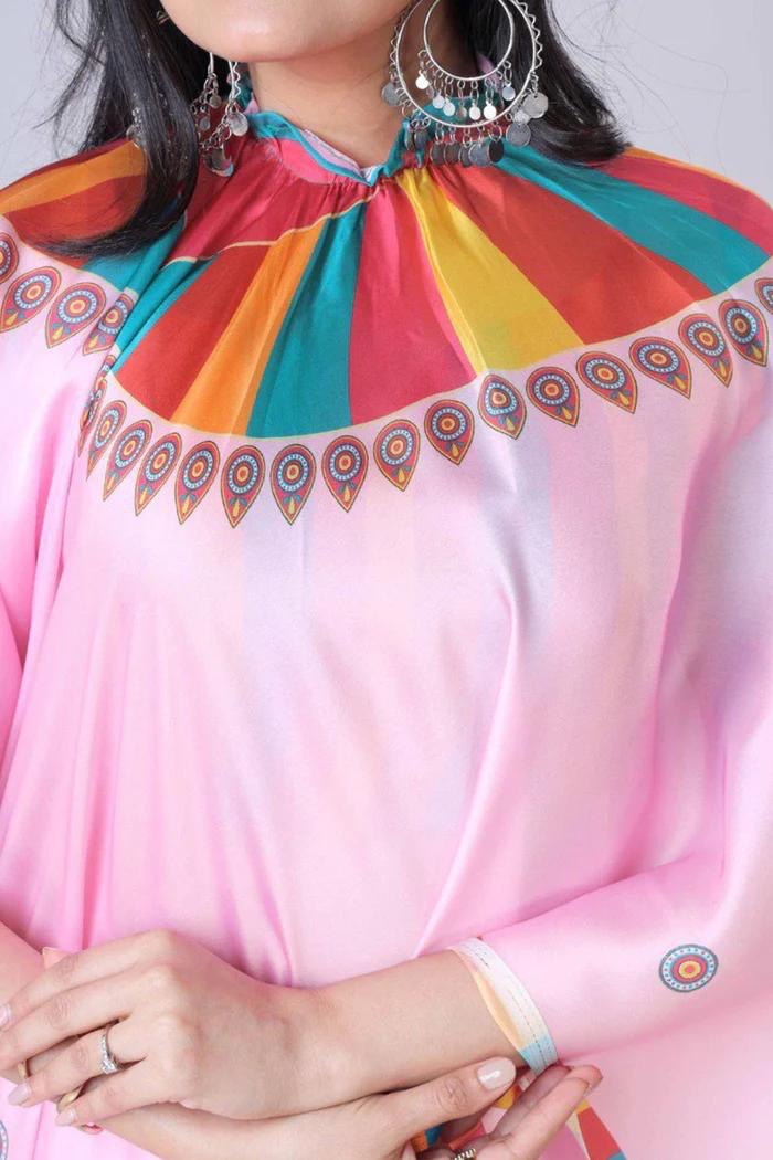 Ready To Wear Free-Hand Satin Saree👜✨