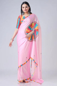 Ready To Wear Free-Hand Satin Saree👜✨