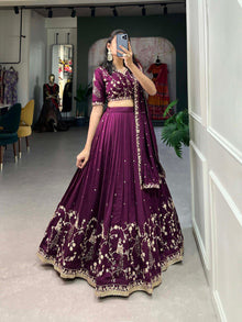 Maroon Embroidery Lengha Choli 🌷