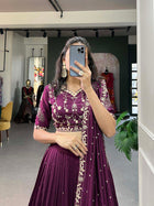 Maroon Embroidery Lengha Choli 🌷