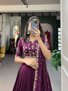 Maroon Embroidery Lengha Choli 🌷