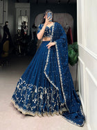 Navy Blue Embroidery Lengha Choli🌷